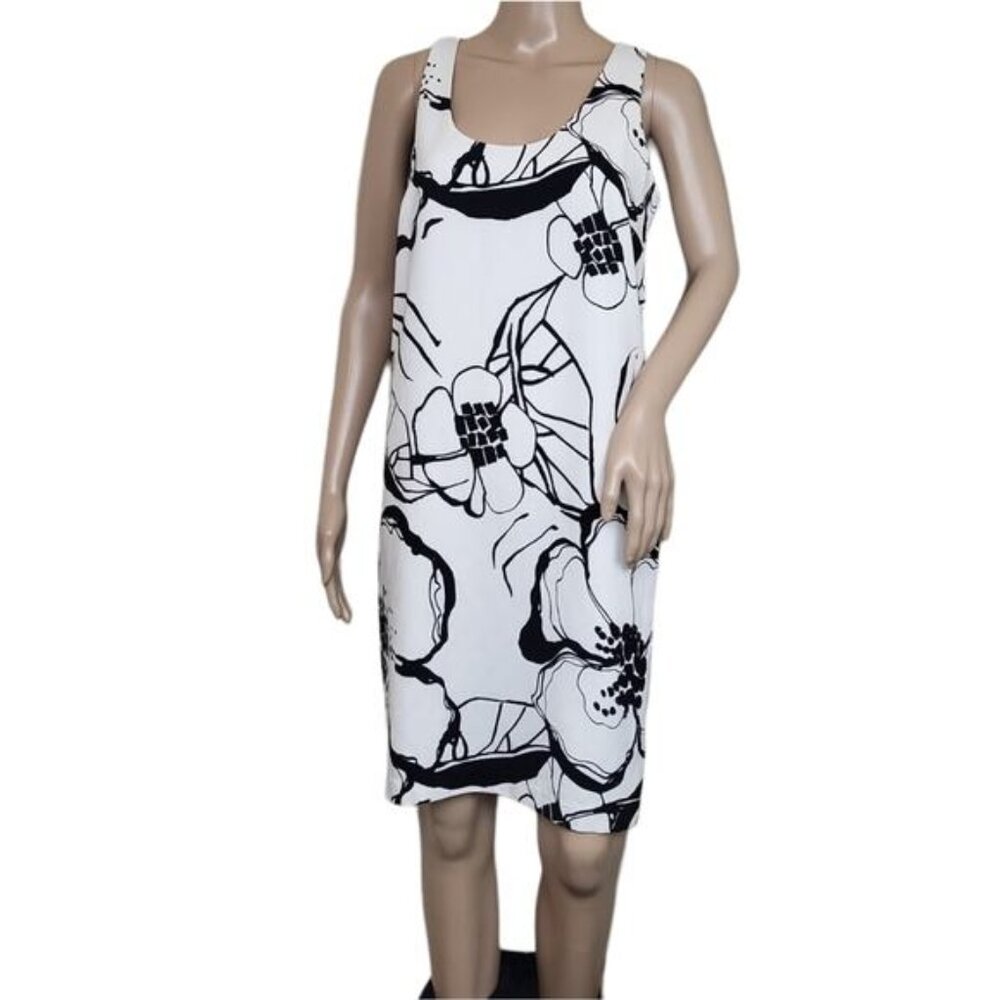 Ann Taylor Floral Print Sleeveless Shift Dress Lined Back Zipper
